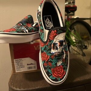 Vans Rose & Skull Size 7 Unisex